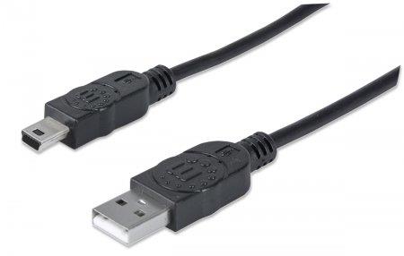 Kabel Manhattan Usb 2 0 A Minib M M 1 8m Black 333375